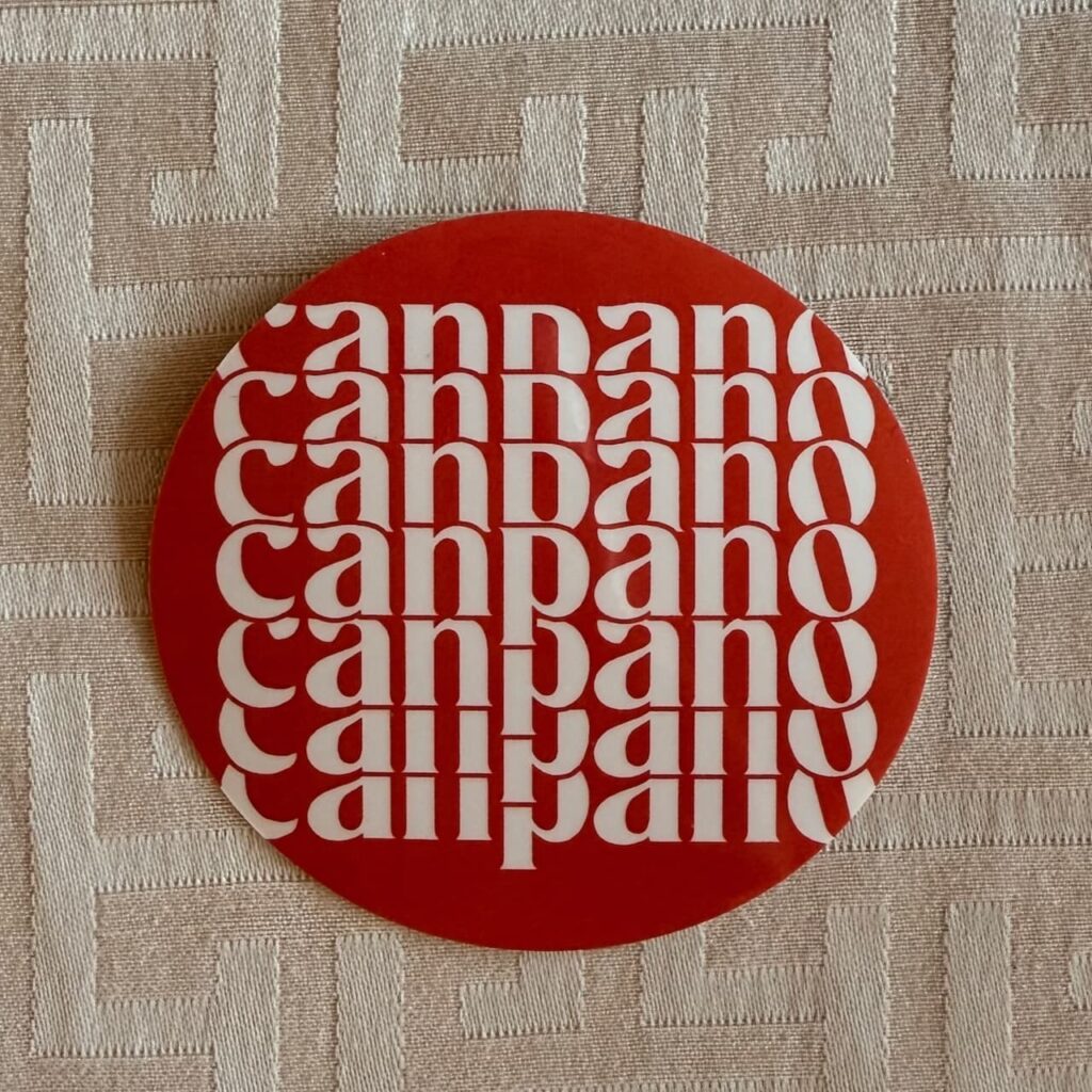 Orange sticker